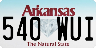 AR license plate 540WUI