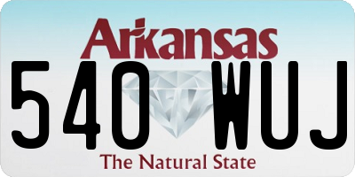 AR license plate 540WUJ