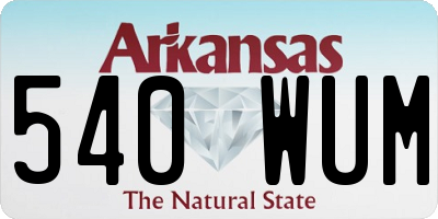 AR license plate 540WUM