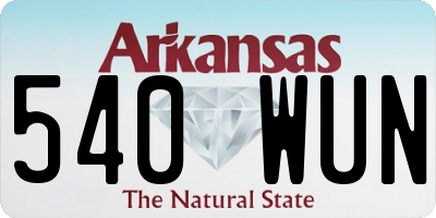 AR license plate 540WUN