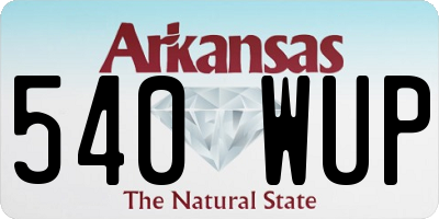 AR license plate 540WUP