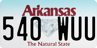 AR license plate 540WUU