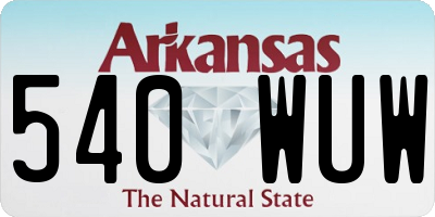 AR license plate 540WUW