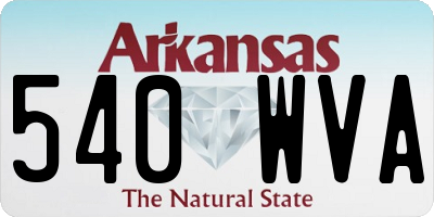 AR license plate 540WVA
