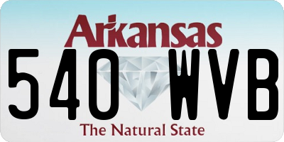 AR license plate 540WVB