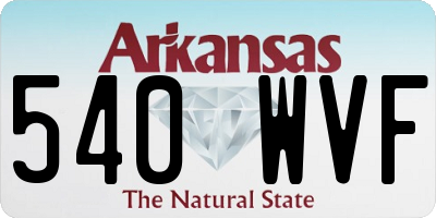 AR license plate 540WVF