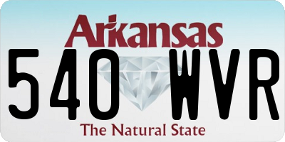 AR license plate 540WVR
