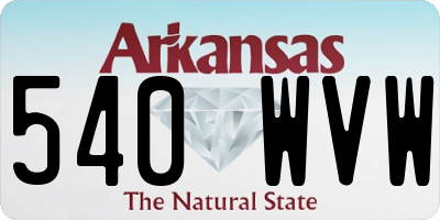 AR license plate 540WVW