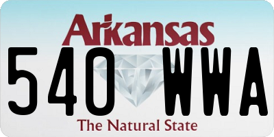 AR license plate 540WWA