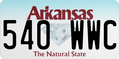 AR license plate 540WWC