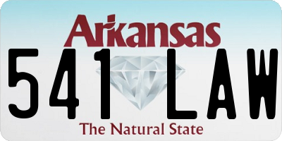 AR license plate 541LAW
