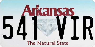 AR license plate 541VIR