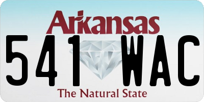 AR license plate 541WAC