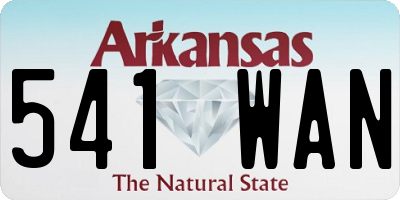 AR license plate 541WAN
