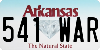 AR license plate 541WAR