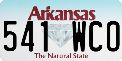 AR license plate 541WCO