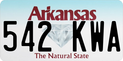 AR license plate 542KWA
