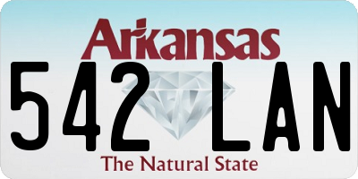 AR license plate 542LAN