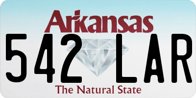 AR license plate 542LAR
