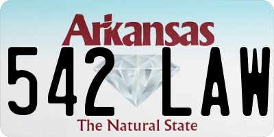 AR license plate 542LAW