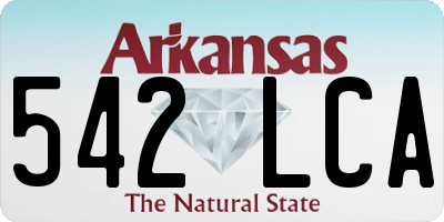 AR license plate 542LCA