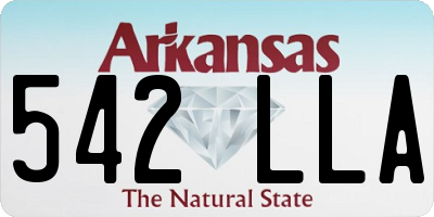 AR license plate 542LLA