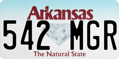 AR license plate 542MGR