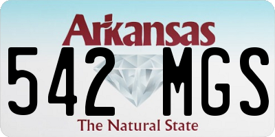 AR license plate 542MGS