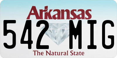 AR license plate 542MIG