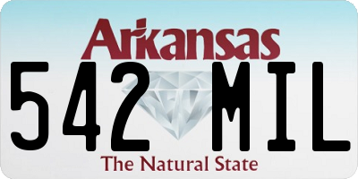 AR license plate 542MIL