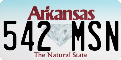 AR license plate 542MSN