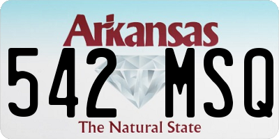 AR license plate 542MSQ