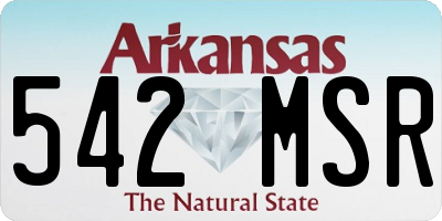 AR license plate 542MSR