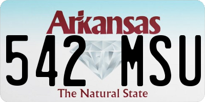 AR license plate 542MSU
