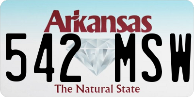 AR license plate 542MSW