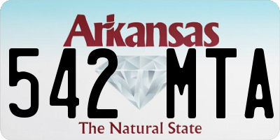 AR license plate 542MTA