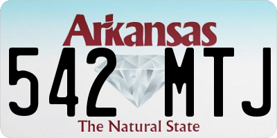AR license plate 542MTJ