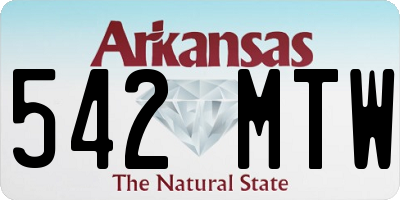 AR license plate 542MTW