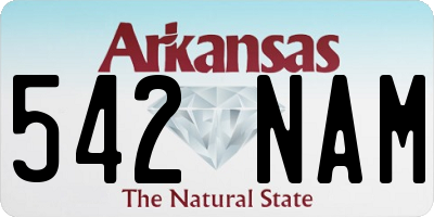 AR license plate 542NAM