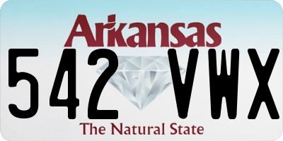 AR license plate 542VWX