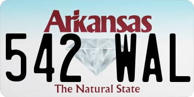 AR license plate 542WAL