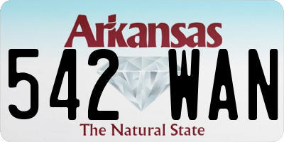 AR license plate 542WAN
