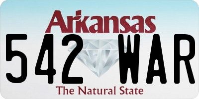 AR license plate 542WAR