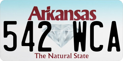 AR license plate 542WCA