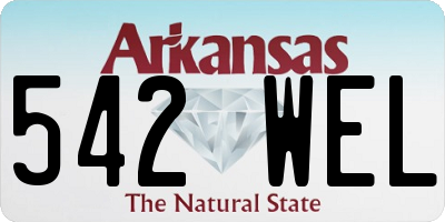AR license plate 542WEL