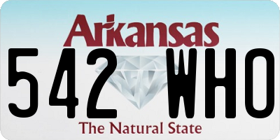 AR license plate 542WHO