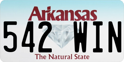 AR license plate 542WIN