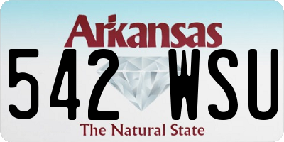AR license plate 542WSU