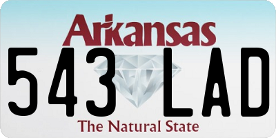 AR license plate 543LAD