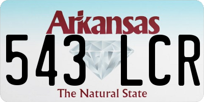 AR license plate 543LCR